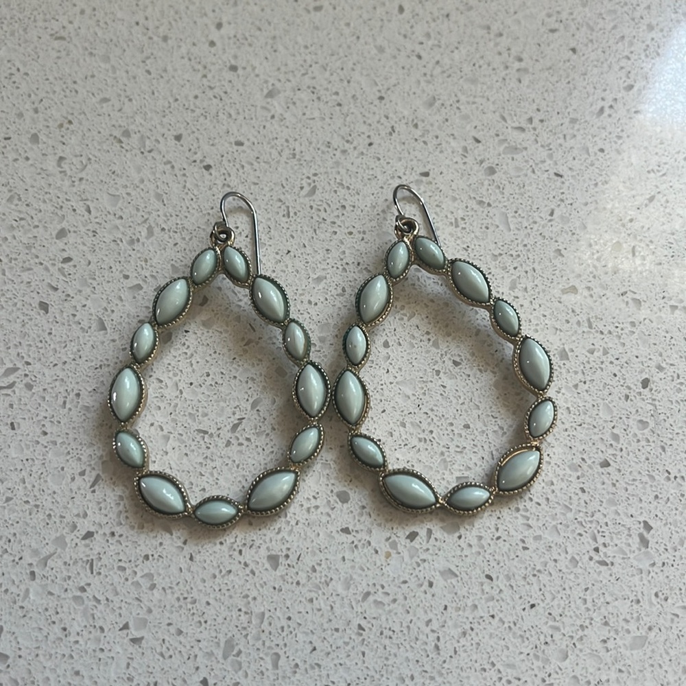 Anthropologie Green Enamel Earrings